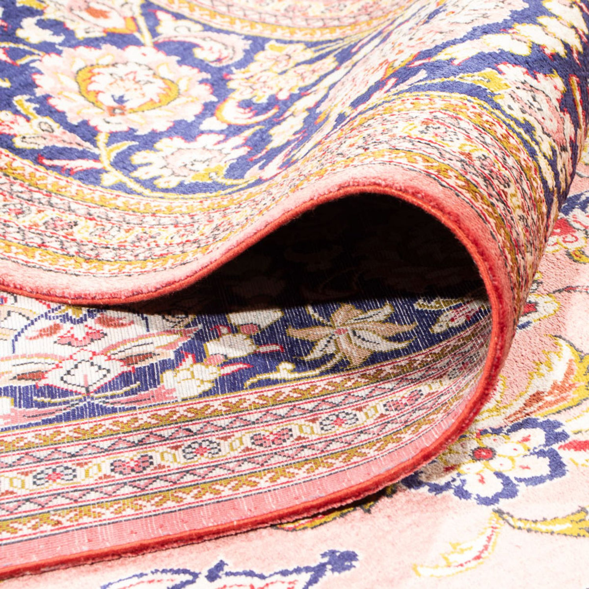 Zijden tapijt - Ghom Silk - Premium vierkant  - 247 x 247 cm - licht rood