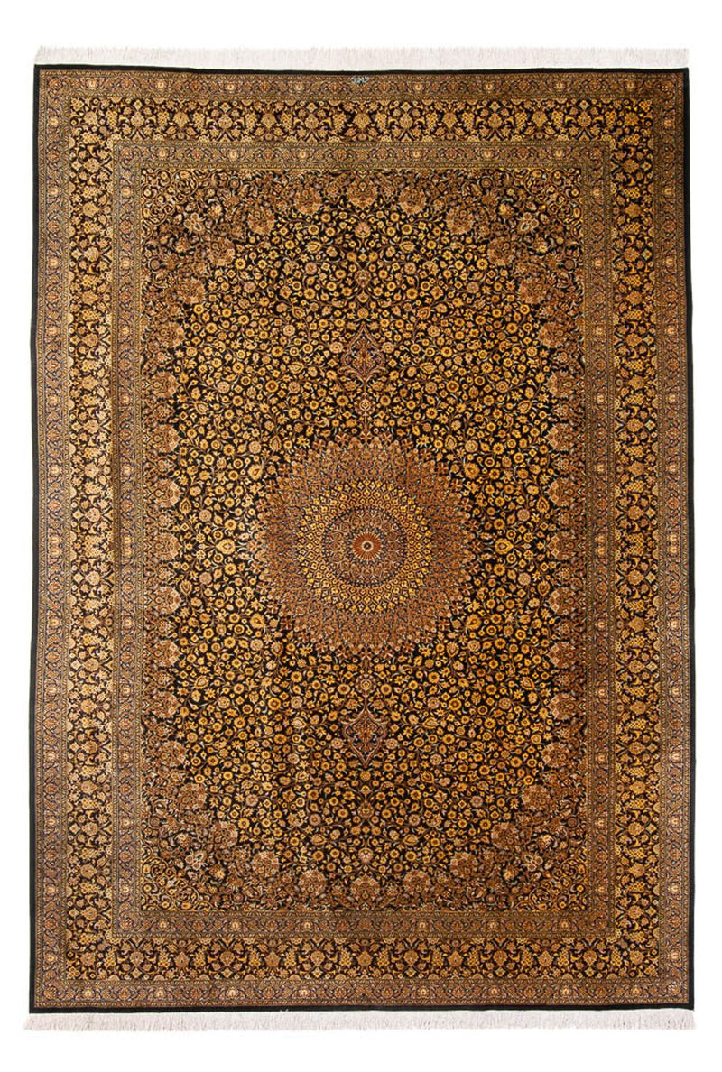 Zijden tapijt - Ghom Silk - Premium - 353 x 242 cm - zwart