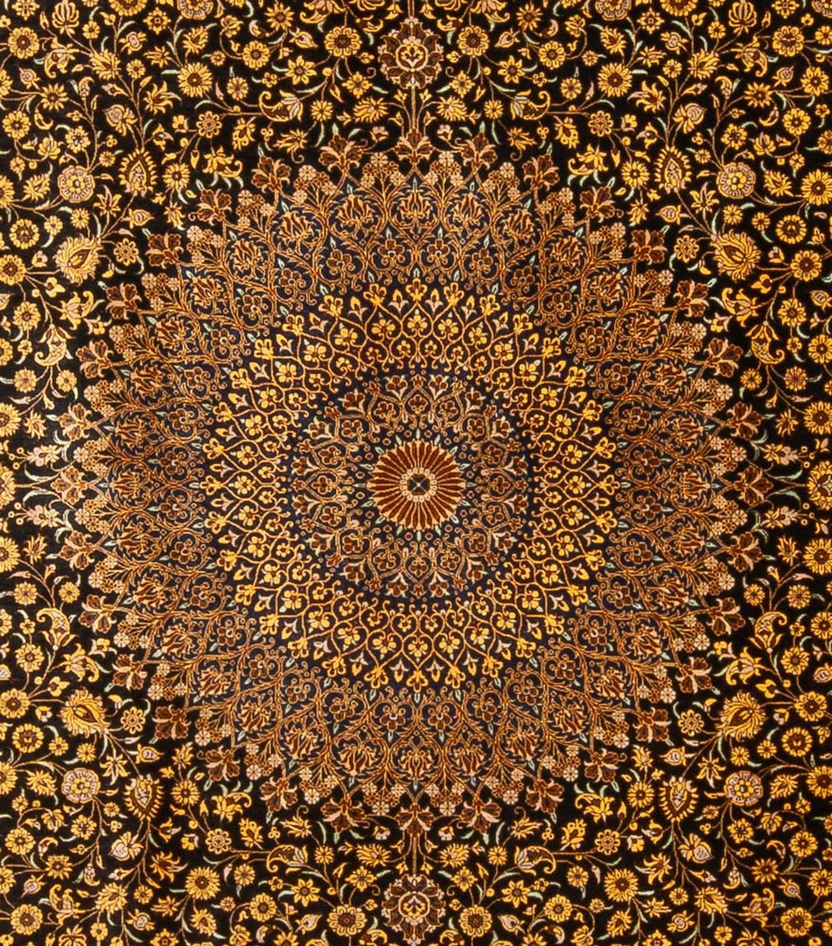 Zijden tapijt - Ghom Silk - Premium - 353 x 242 cm - zwart