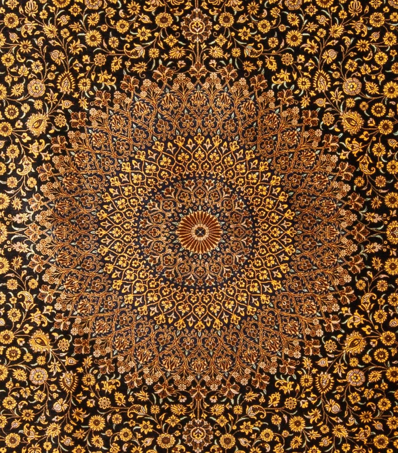 Zijden tapijt - Ghom Silk - Premium - 353 x 242 cm - zwart