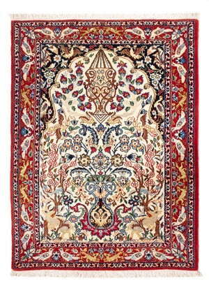 Perzisch tapijt - Isfahan - Premium - 100 x 75 cm - crème