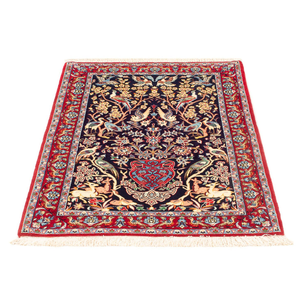 Perzisch tapijt - Isfahan - Premium - 106 x 72 cm - donkerblauw