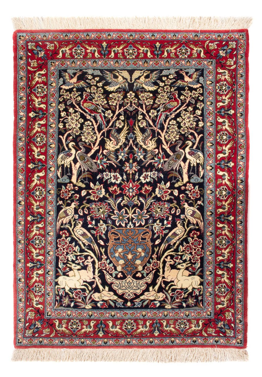 Perzisch tapijt - Isfahan - Premium - 98 x 70 cm - donkerblauw