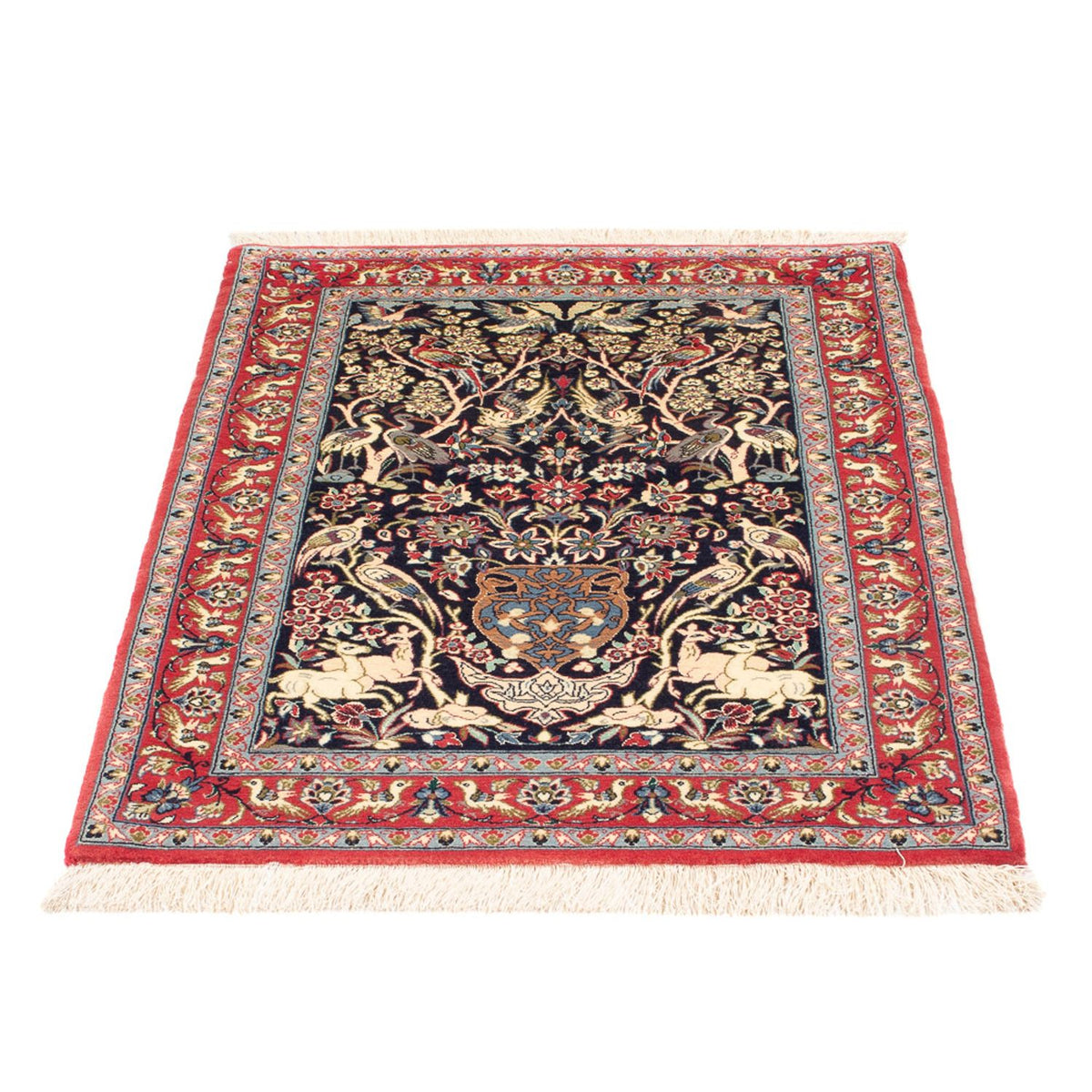 Perzisch tapijt - Isfahan - Premium - 98 x 70 cm - donkerblauw