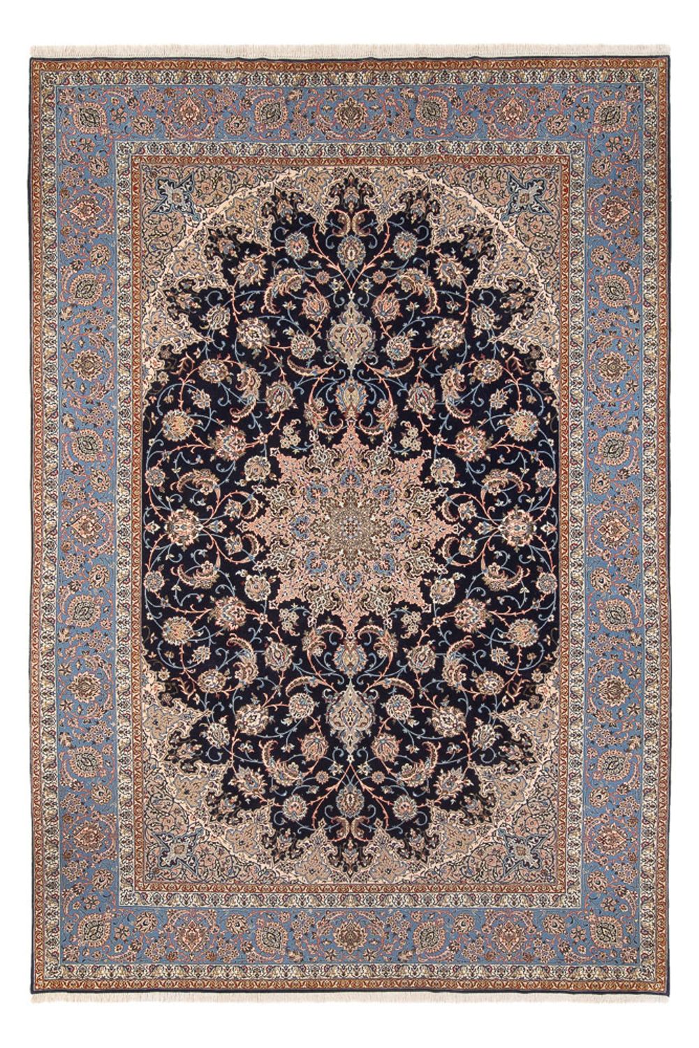 Perzisch tapijt - Isfahan - Premium - 355 x 255 cm - donkerblauw