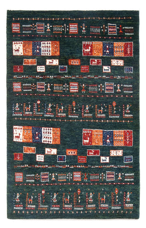 Gabbeh Tapijt - Loribaft Perzisch - 135 x 85 cm - donkergroen