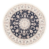 Perzisch tapijt - Nain - Premium rond  - 111 x 105 cm - donkerblauw