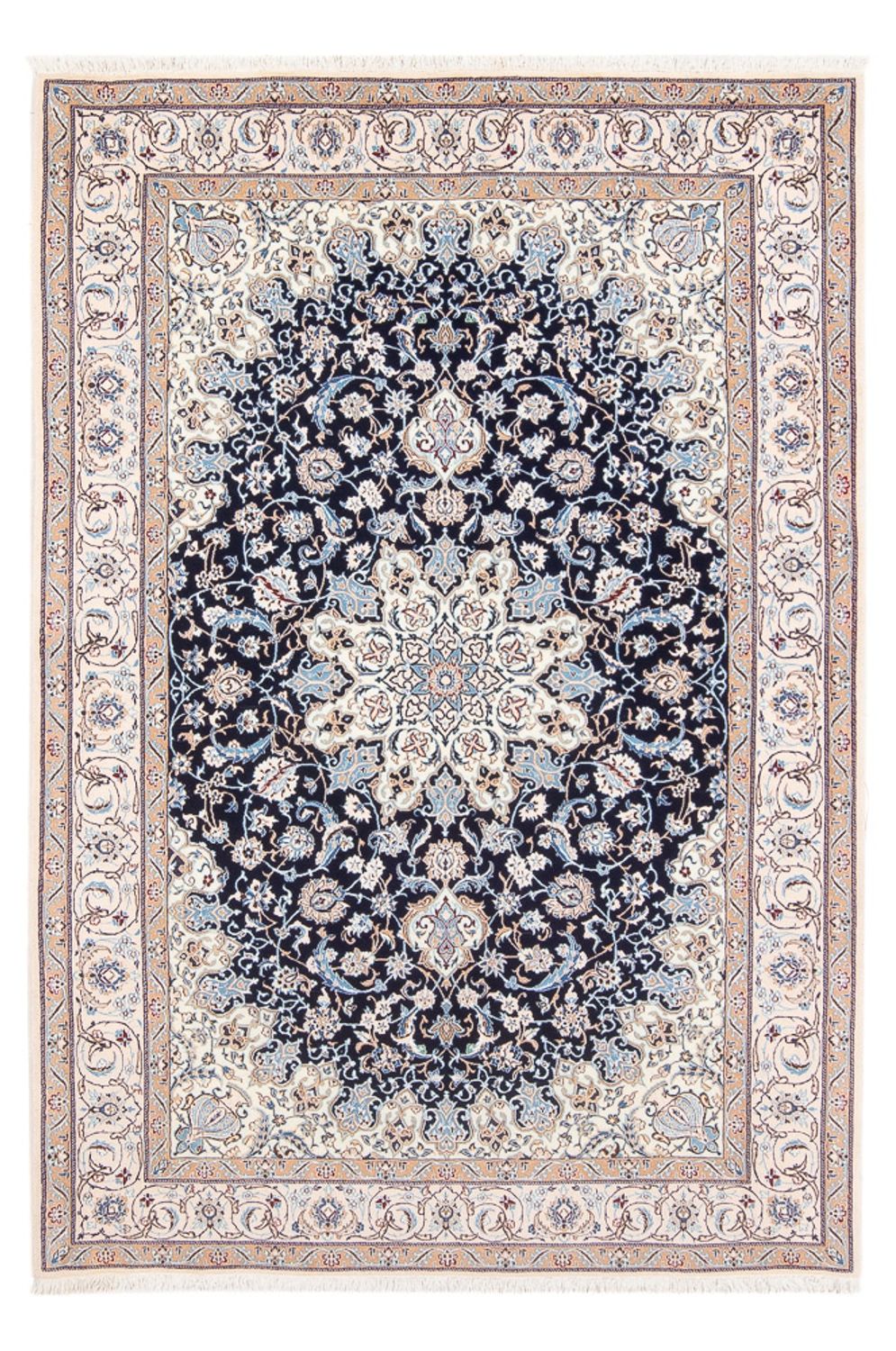 Perzisch tapijt - Nain - Premium - 198 x 130 cm - donkerblauw