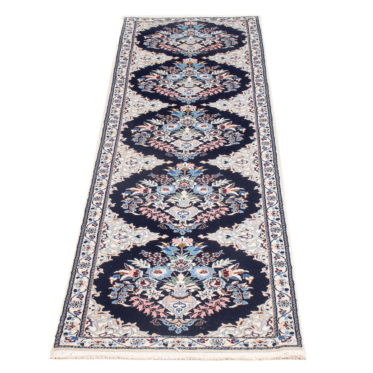 Loper Perzisch tapijt - Nain - Premium - 202 x 46 cm - donkerblauw
