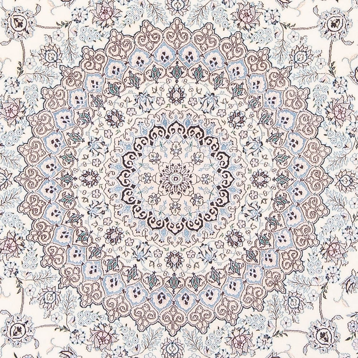 Perzisch tapijt - Nain - Premium rond  - 247 x 247 cm - crème