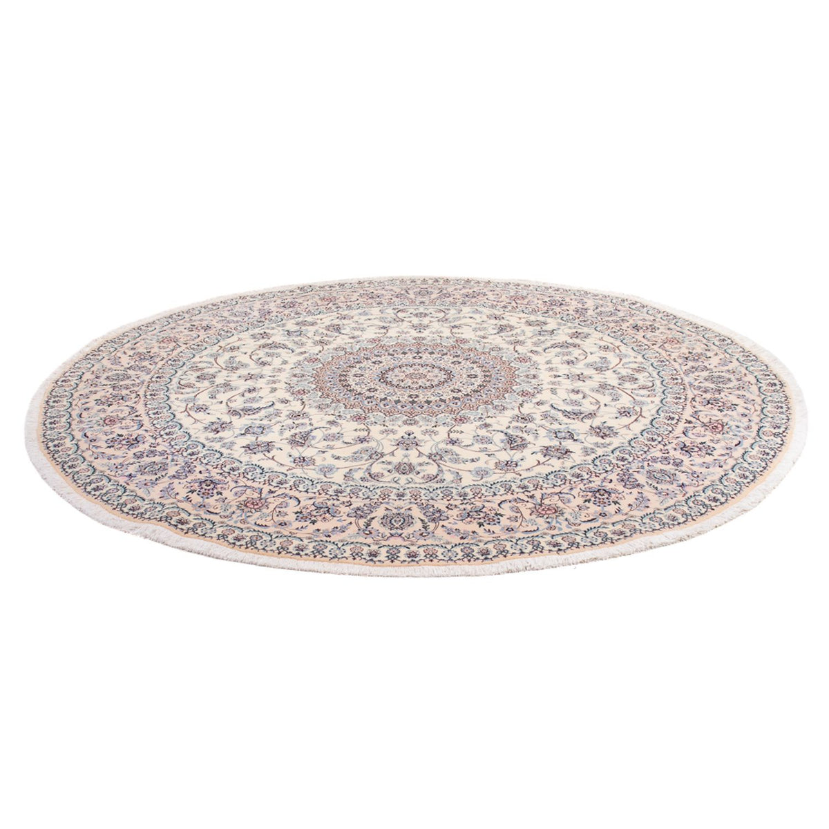 Perzisch tapijt - Nain - Premium rond  - 247 x 247 cm - crème