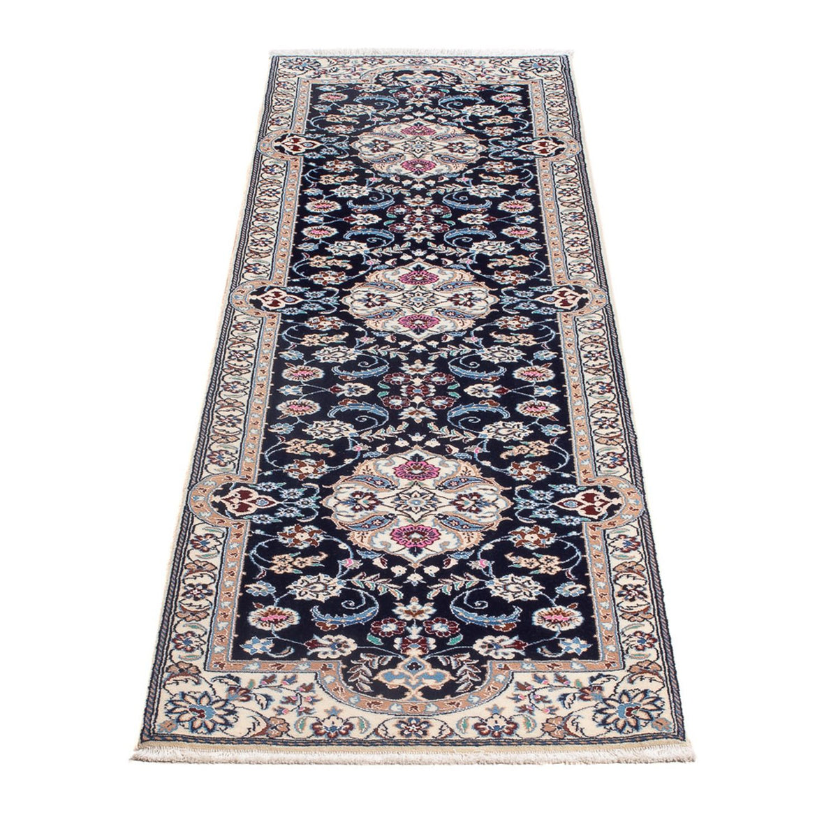 Loper Perzisch tapijt - Nain - Premium - 196 x 50 cm - donkerblauw