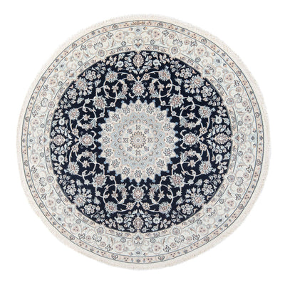 Perzisch tapijt - Nain - Premium rond  - 150 x 150 cm - donkerblauw