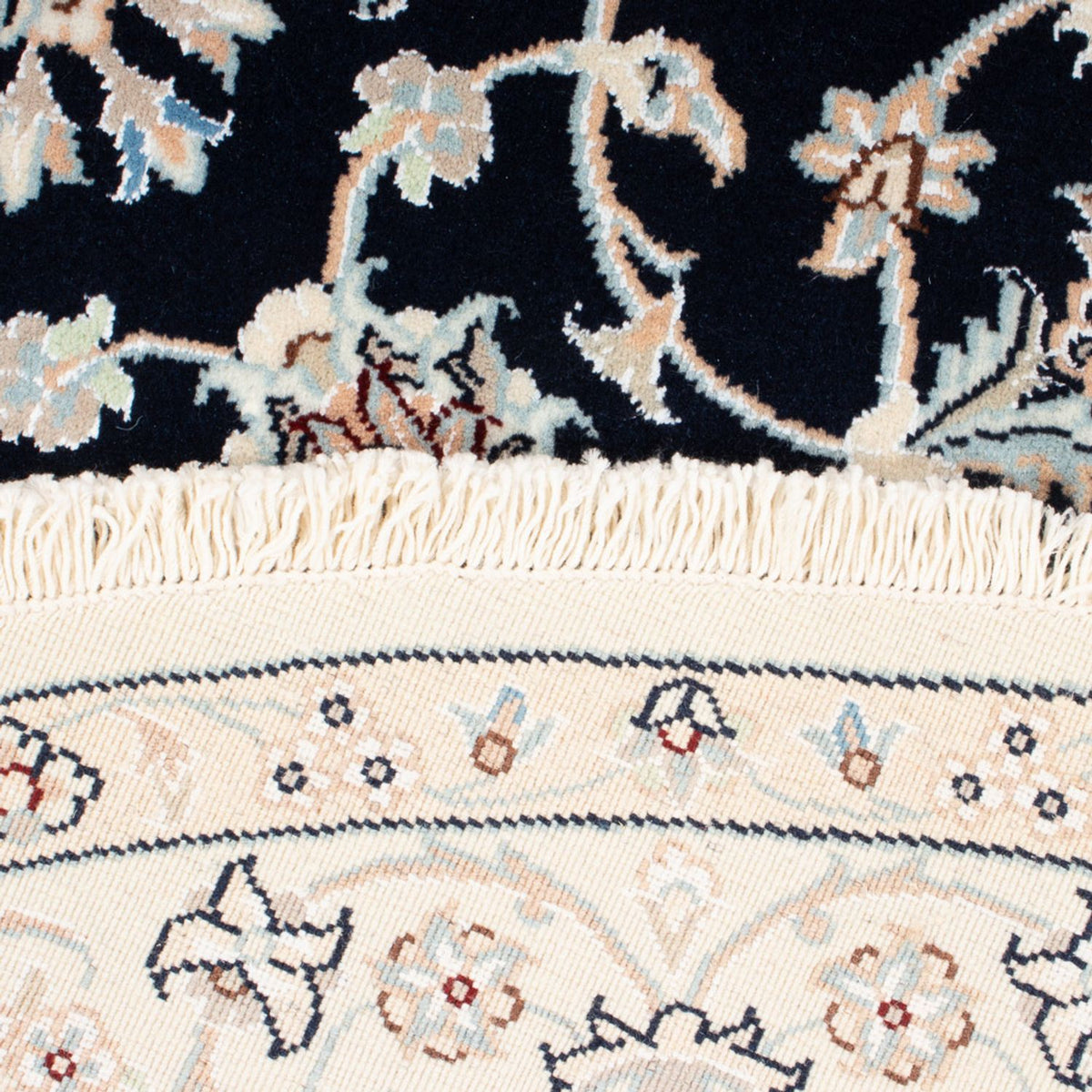 Perzisch tapijt - Nain - Premium rond  - 150 x 150 cm - donkerblauw