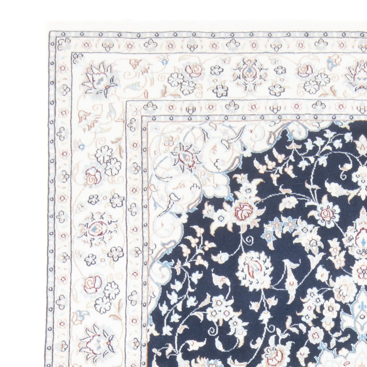 Perzisch tapijt - Nain - Koninklijk - 196 x 147 cm - donkerblauw