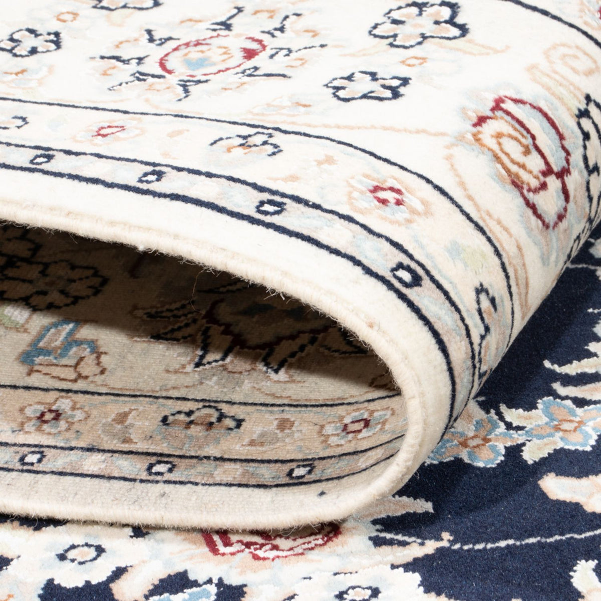 Perzisch tapijt - Nain - Koninklijk - 196 x 147 cm - donkerblauw