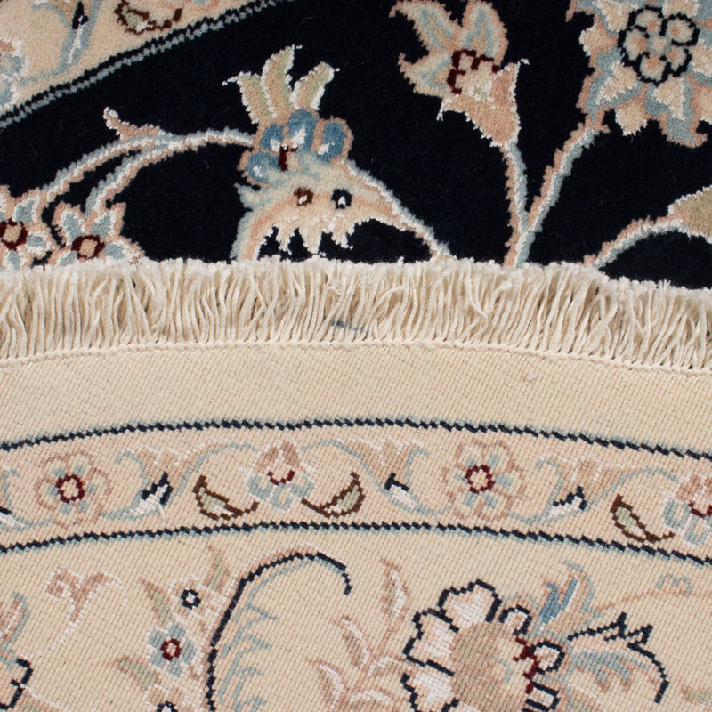 Perzisch tapijt - Nain - Premium rond  - 150 x 150 cm - donkerblauw