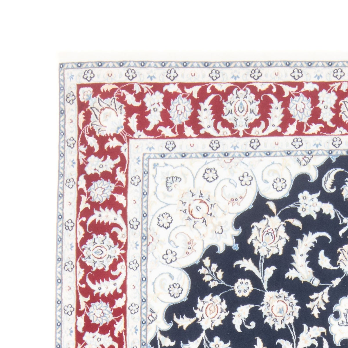 Perzisch tapijt - Nain - Koninklijk - 203 x 145 cm - donkerblauw