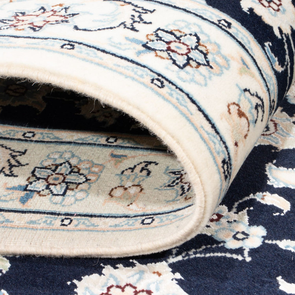 Loper Perzisch tapijt - Nain - Koninklijk - 197 x 81 cm - donkerblauw