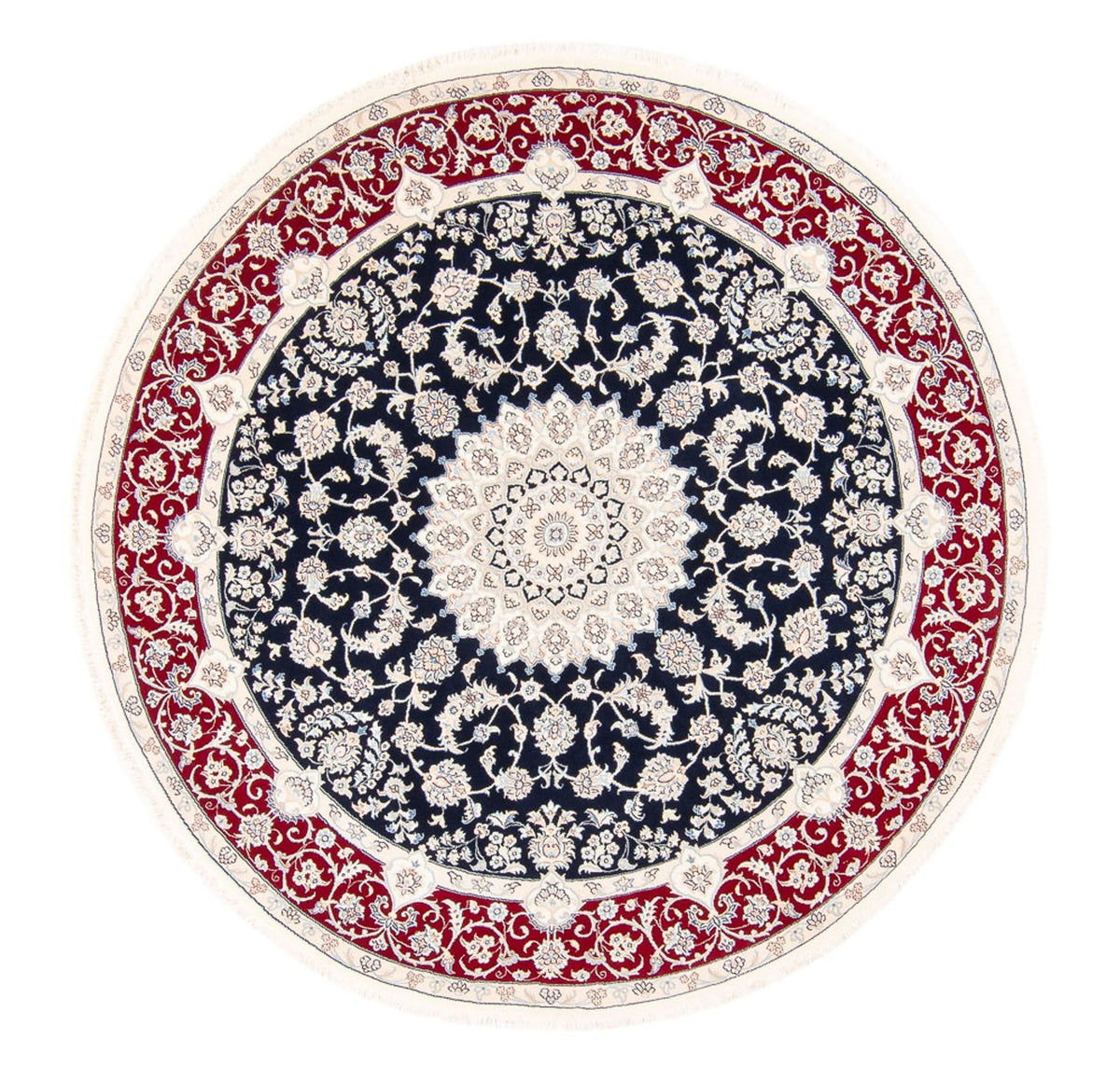 Perzisch tapijt - Nain rond  - 200 x 200 cm - donkerblauw