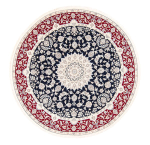 Perzisch tapijt - Nain rond  - 200 x 200 cm - donkerblauw