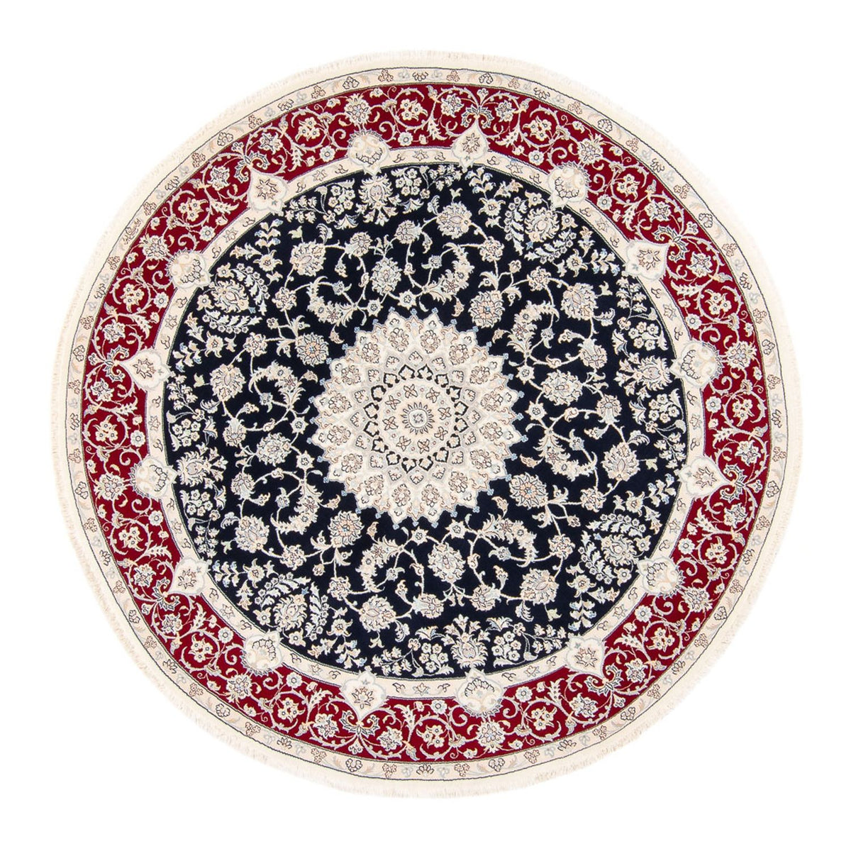 Perzisch tapijt - Nain rond  - 200 x 200 cm - donkerblauw