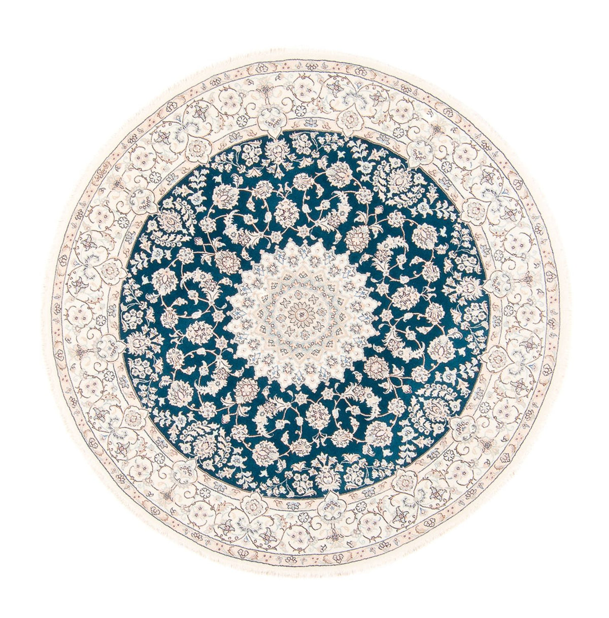 Perzisch tapijt - Nain rond  - 200 x 200 cm - blauw