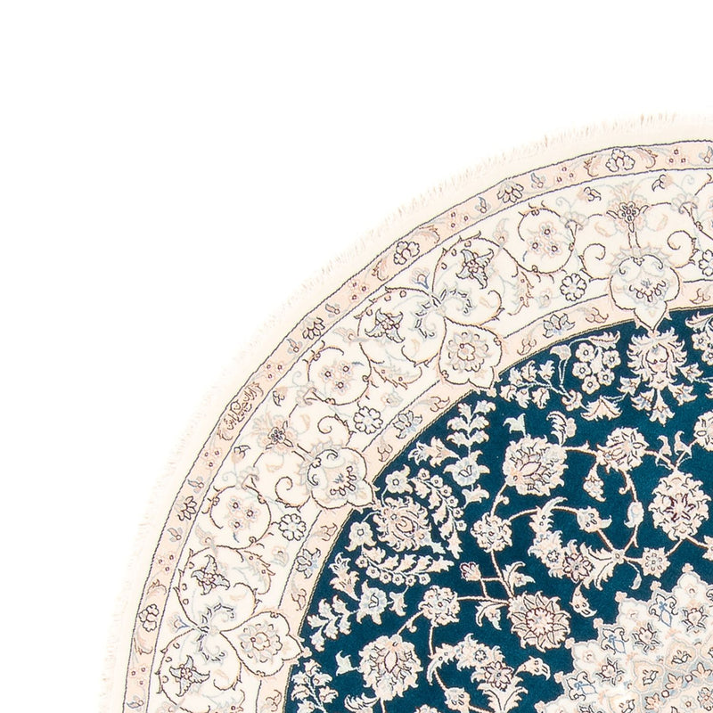 Perzisch tapijt - Nain rond  - 200 x 200 cm - blauw