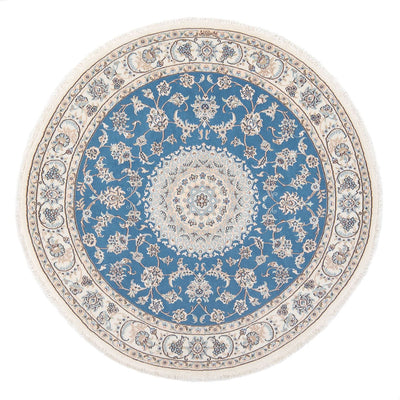 Perzisch tapijt - Nain - Premium rond  - 152 x 150 cm - blauw