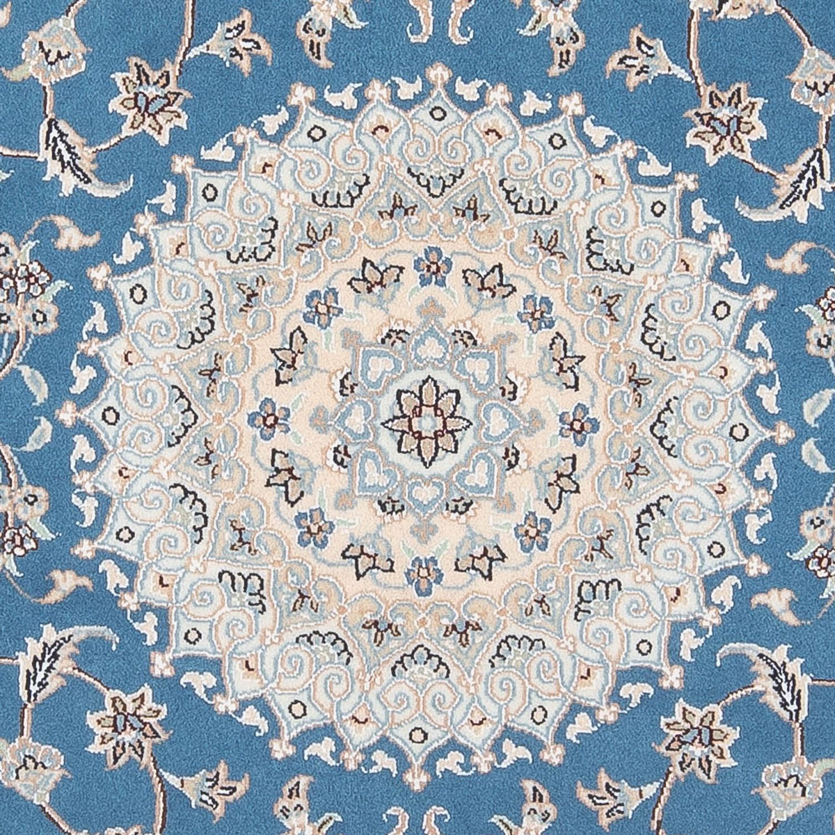 Perzisch tapijt - Nain - Premium rond  - 152 x 150 cm - blauw
