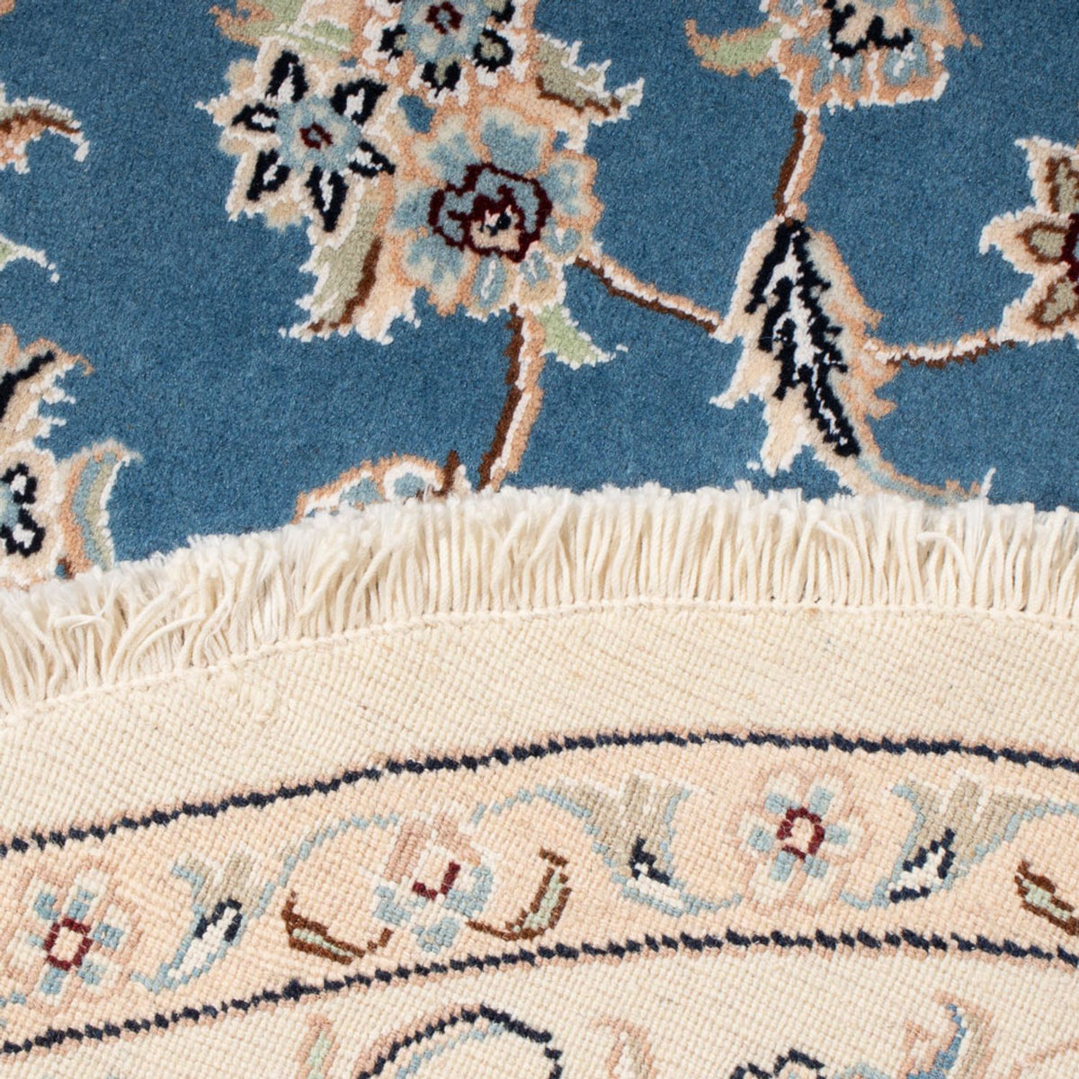 Perzisch tapijt - Nain - Premium rond  - 152 x 150 cm - blauw