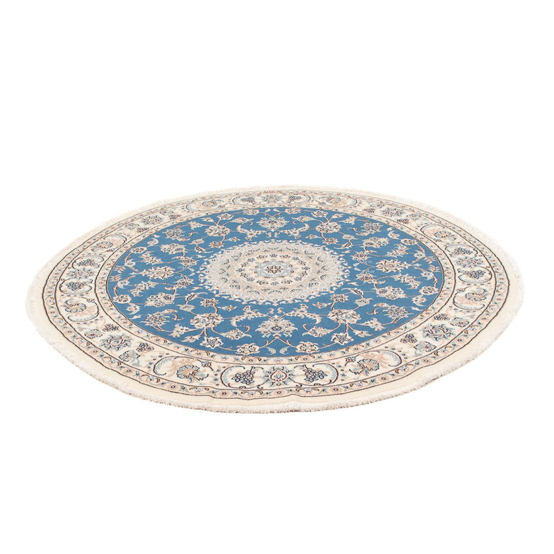Perzisch tapijt - Nain - Premium rond  - 152 x 150 cm - blauw