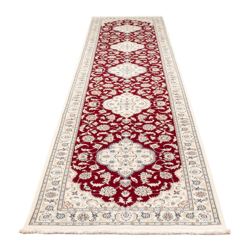 Loper Perzisch tapijt - Nain - Premium - 404 x 88 cm - rood