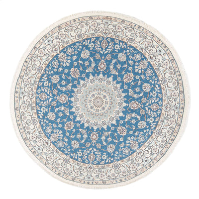 Perzisch tapijt - Nain - Premium rond  - 157 x 150 cm - blauw