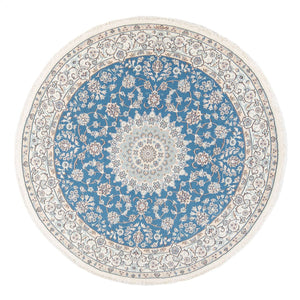 Perzisch tapijt - Nain - Premium rond  - 157 x 150 cm - blauw