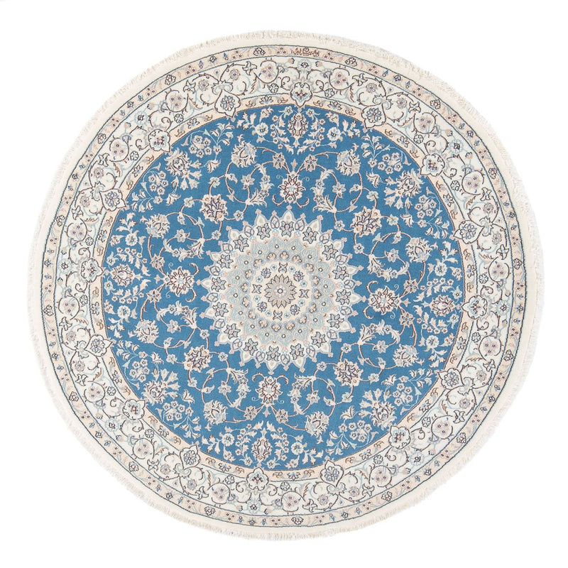 Perzisch tapijt - Nain - Premium rond  - 157 x 150 cm - blauw