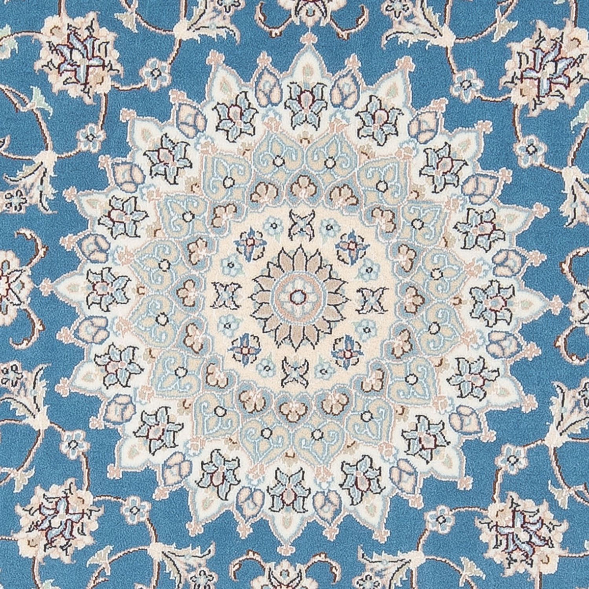 Perzisch tapijt - Nain - Premium rond  - 157 x 150 cm - blauw