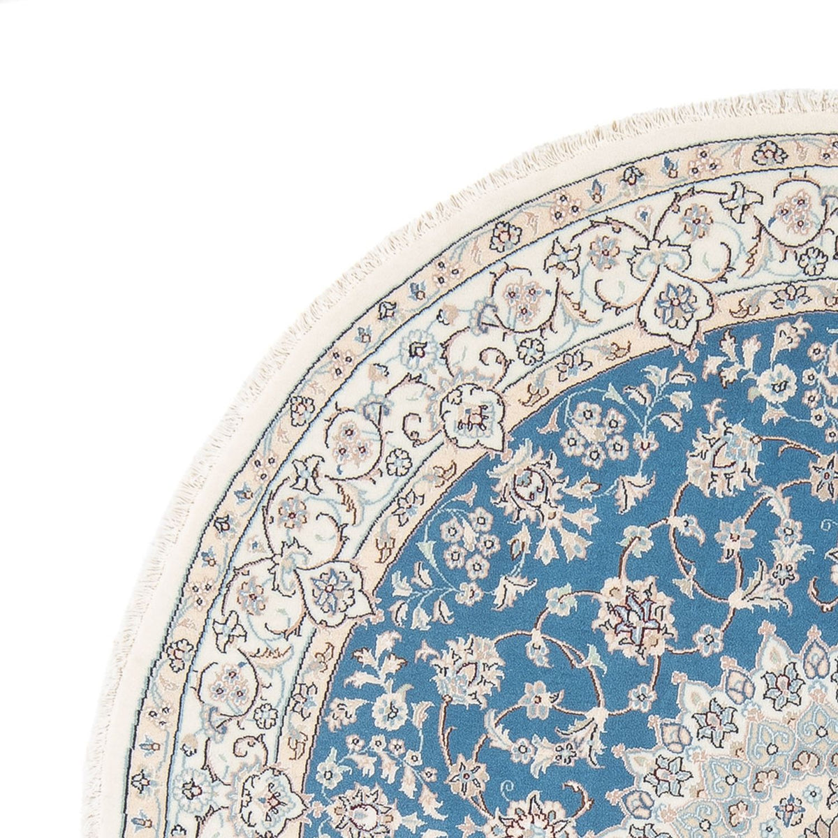 Perzisch tapijt - Nain - Premium rond  - 157 x 150 cm - blauw