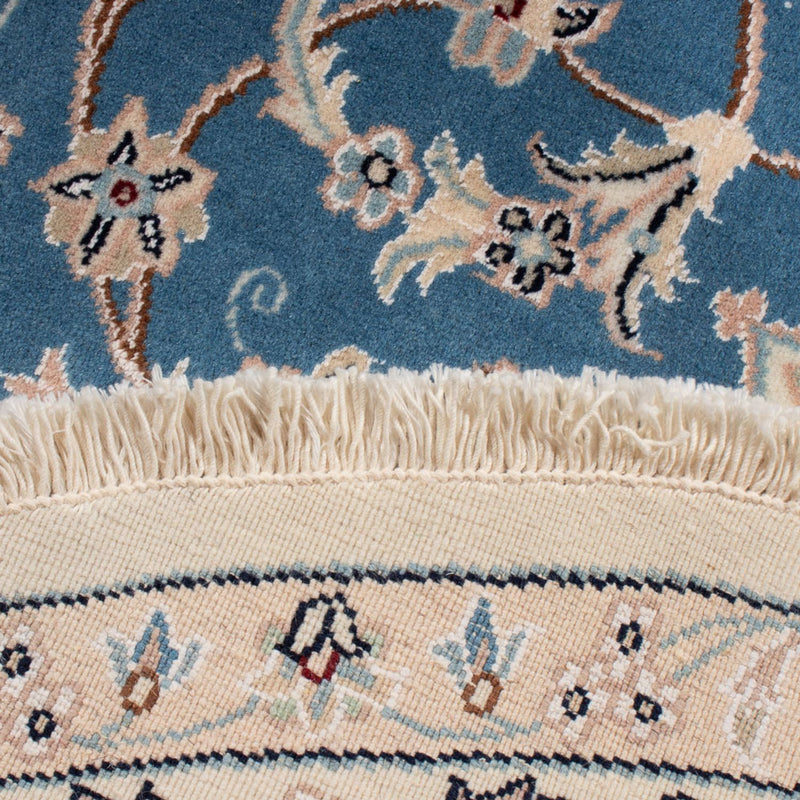 Perzisch tapijt - Nain - Premium rond  - 157 x 150 cm - blauw