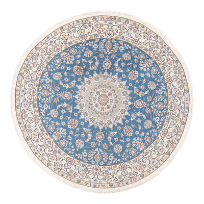Perzisch tapijt - Nain - Premium rond  - 154 x 151 cm - blauw