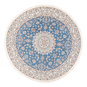 Perzisch tapijt - Nain - Premium rond  - 154 x 151 cm - blauw