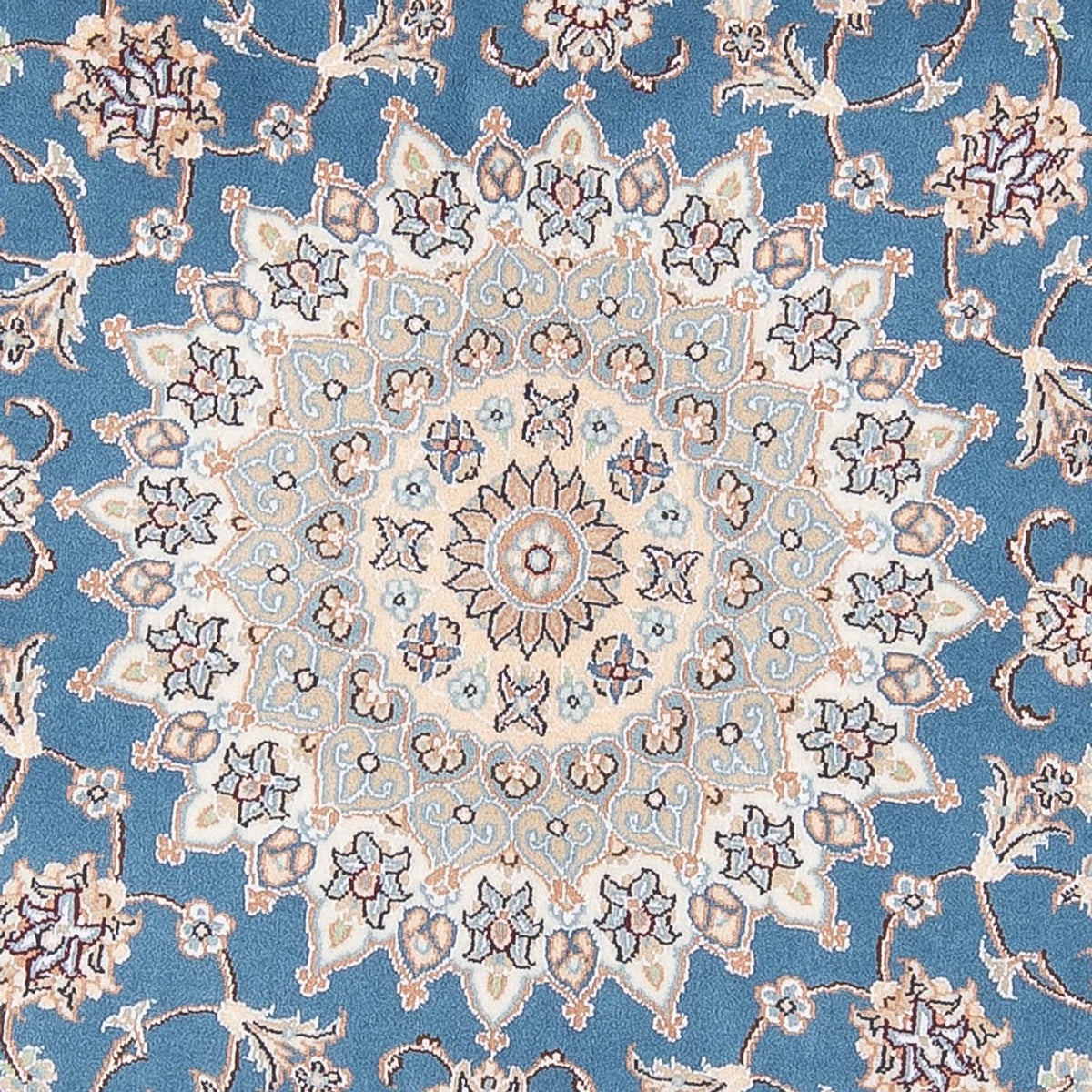 Perzisch tapijt - Nain - Premium rond  - 154 x 151 cm - blauw