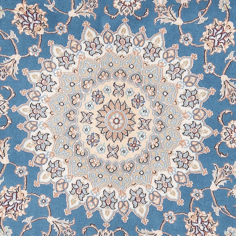 Perzisch tapijt - Nain - Premium rond  - 154 x 151 cm - blauw
