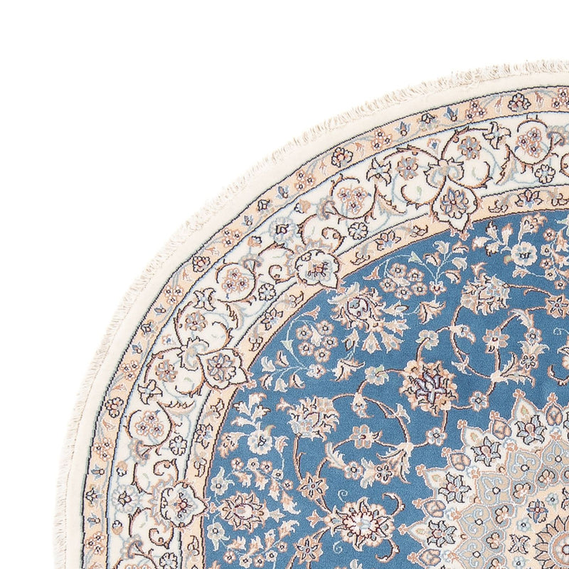 Perzisch tapijt - Nain - Premium rond  - 154 x 151 cm - blauw