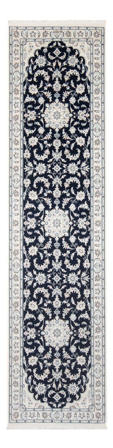 Loper Perzisch tapijt - Nain - Premium - 296 x 80 cm - donkerblauw