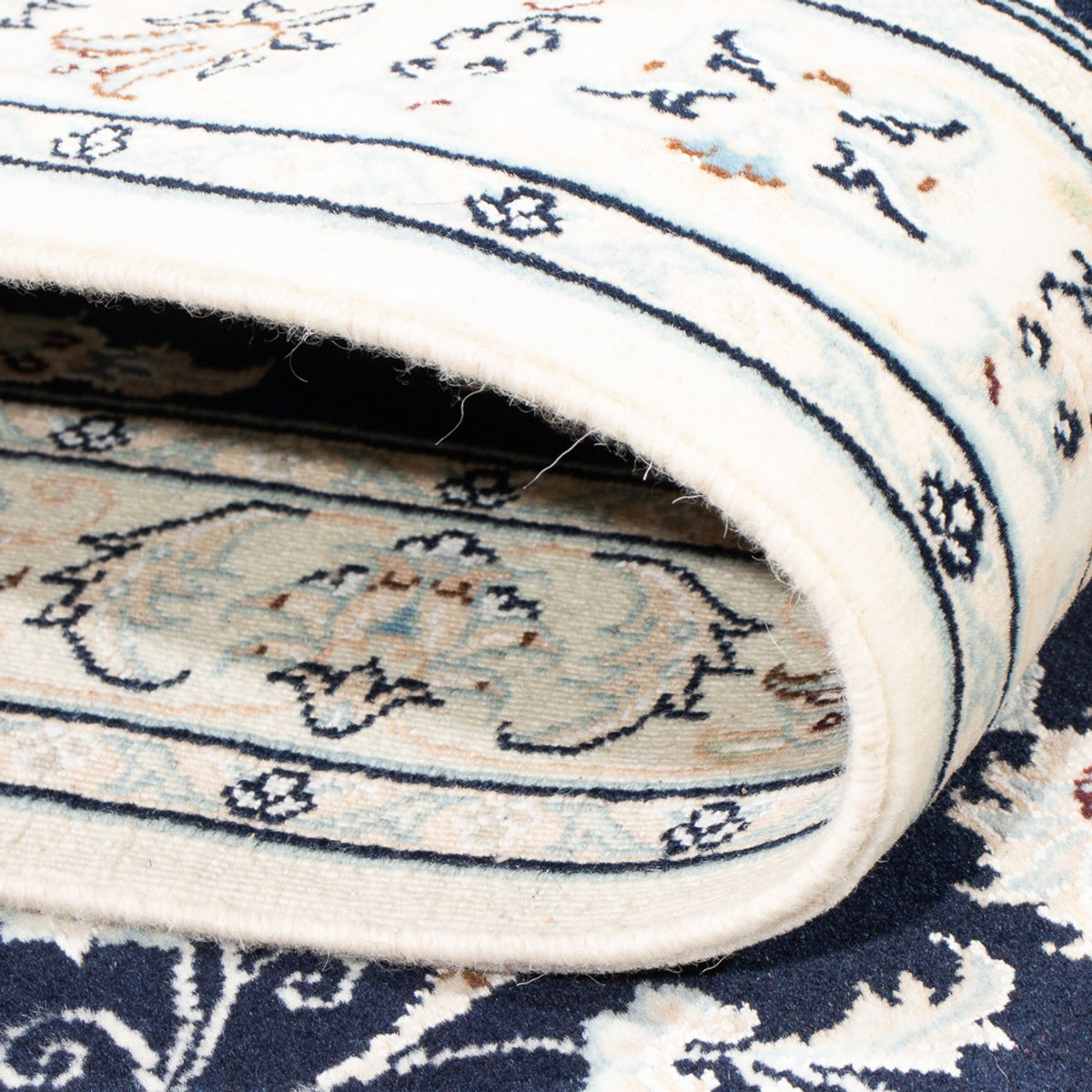 Loper Perzisch tapijt - Nain - Premium - 296 x 80 cm - donkerblauw