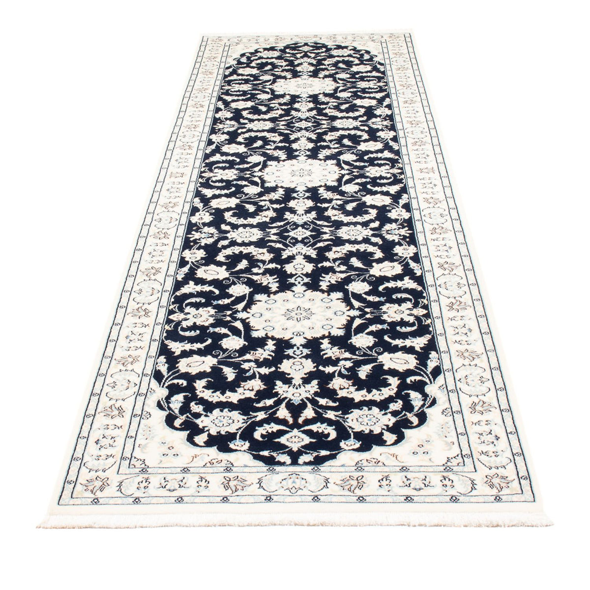 Loper Perzisch tapijt - Nain - Premium - 296 x 80 cm - donkerblauw