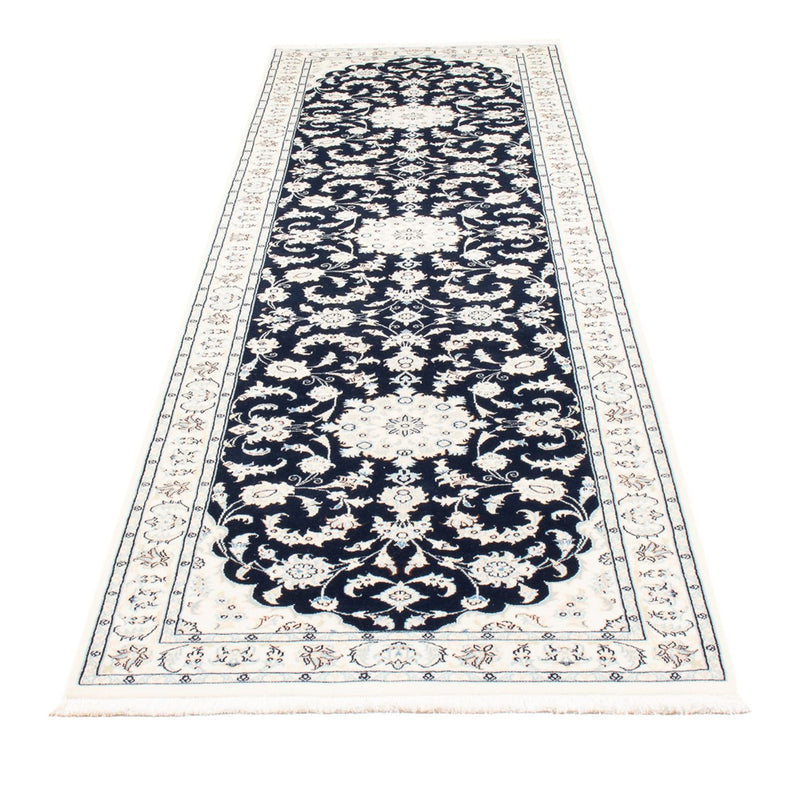 Loper Perzisch tapijt - Nain - Premium - 296 x 80 cm - donkerblauw