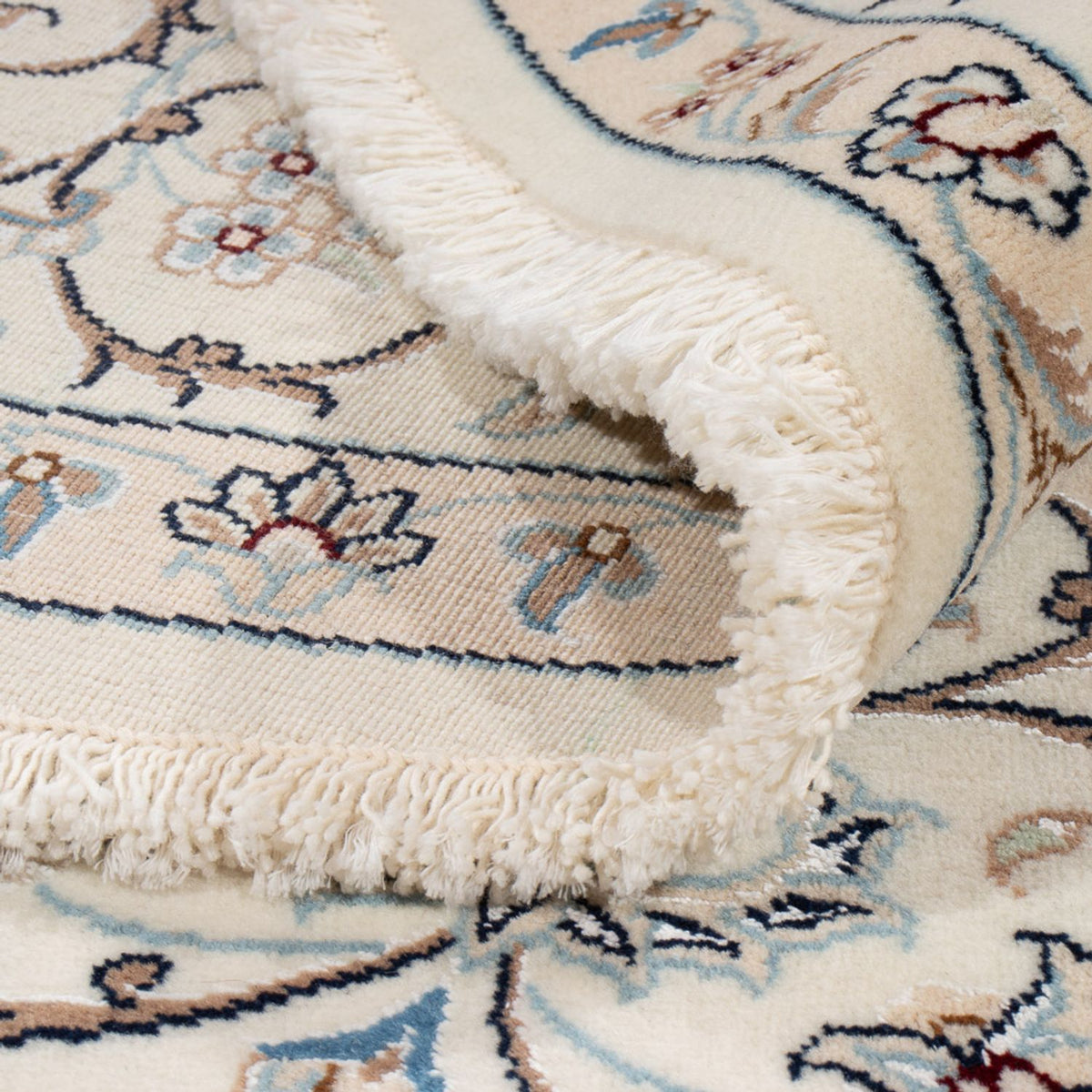 Perzisch tapijt - Nain rond  - 200 x 200 cm - benzine blauw