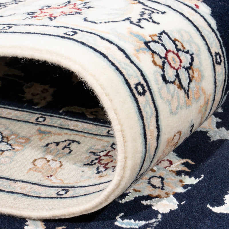 Loper Perzisch tapijt - Nain - Koninklijk - 197 x 80 cm - donkerblauw